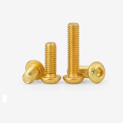 M5-M100 Cobre de latón ISO7380 botón de conexión hexagonal cabeza de seguridad de tapa tornillo para industrial