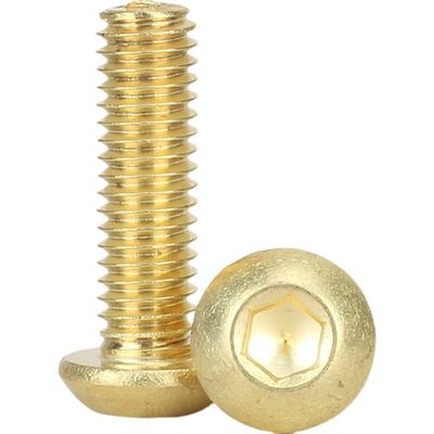 M5-M100 Cobre de latón ISO7380 botón de conexión hexagonal cabeza de seguridad de tapa tornillo para industrial