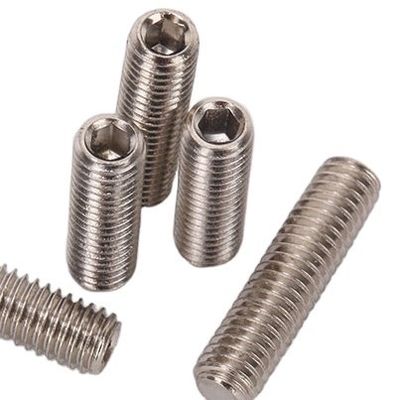 Grado 12.9 de acero inoxidable de extremo plano de conector hexagonal con tornillo DIN914 con punto cóncavo