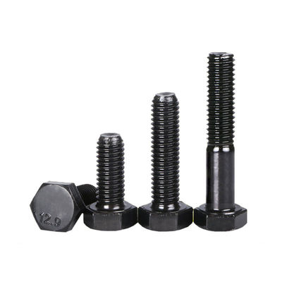 Bolsillo hexagonal de alta resistencia DIN933 de acero al carbono con cabeza hexagonal externa negrada por oxidación