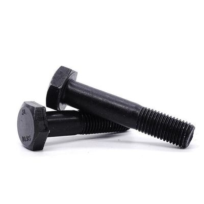 Bolsillo hexagonal de alta resistencia DIN933 de acero al carbono con cabeza hexagonal externa negrada por oxidación