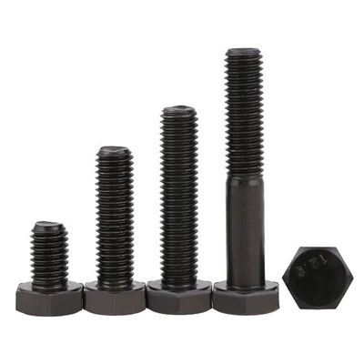 Bolsillo hexagonal de alta resistencia DIN933 de acero al carbono con cabeza hexagonal externa negrada por oxidación